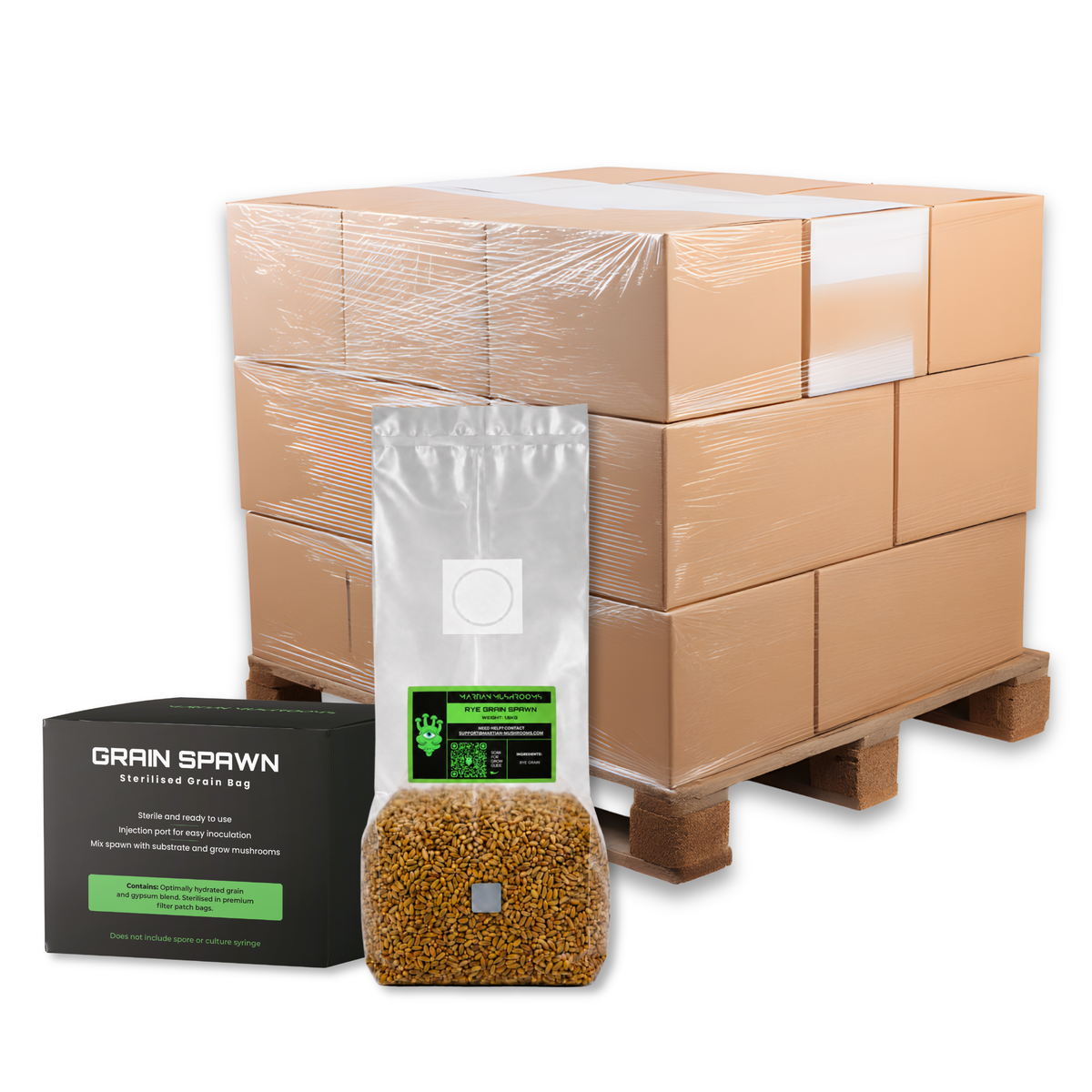 Bulk Sterilised Rye Mushroom Grain Spawn Bag