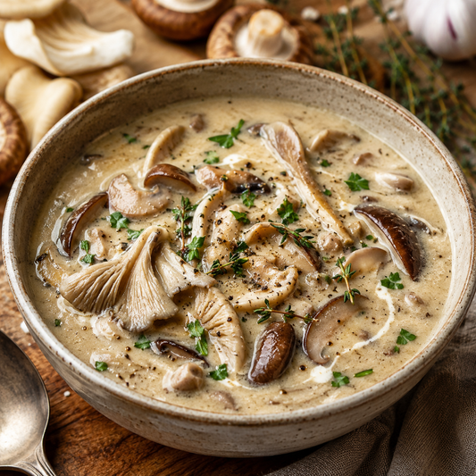 Creamy Oyster & Shiitake Mushroom Soup