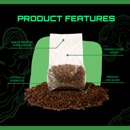 Sterilised CVG Mushroom Substrate Bag