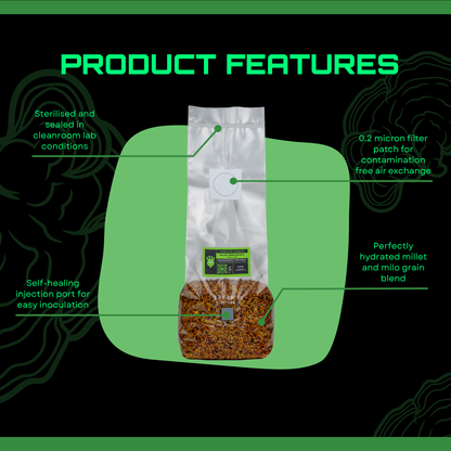 Sterilised Millet Mushroom Grain Spawn Bag